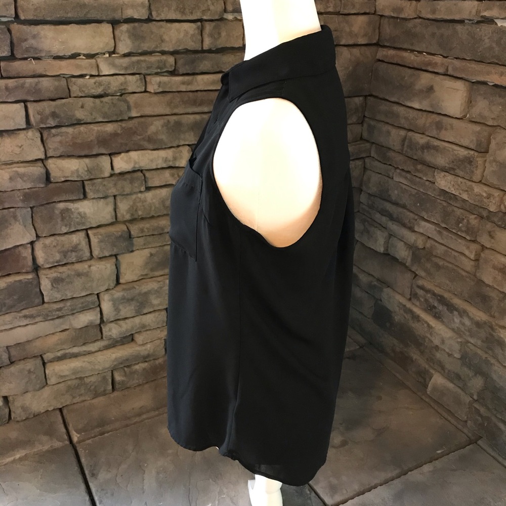 Express Black Button Down With Collar Sleeveless - image 5